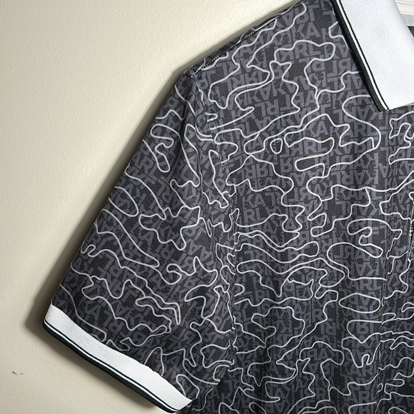 Karl Lagerfeld Paris Logo & Camo-Print Polo Mens Black US Size S - Picture 2 of 12